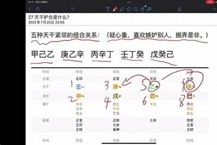 八字有妒合是什么意思？