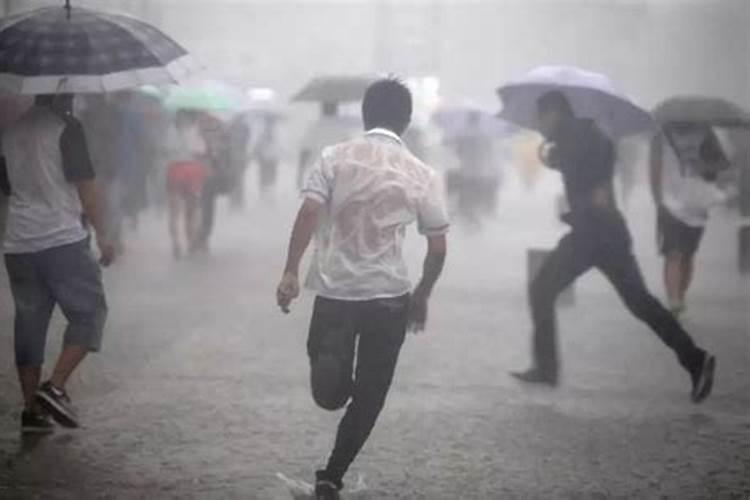 梦到下雨衣服被淋湿一片