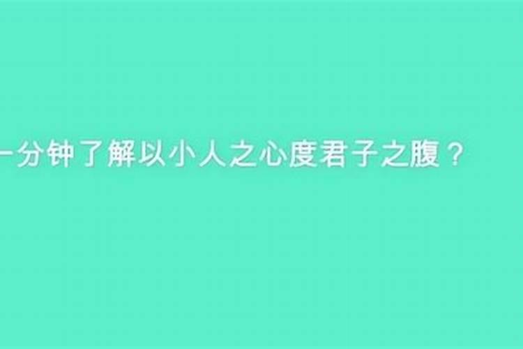 用小人之心度君子之腹是什么意思？