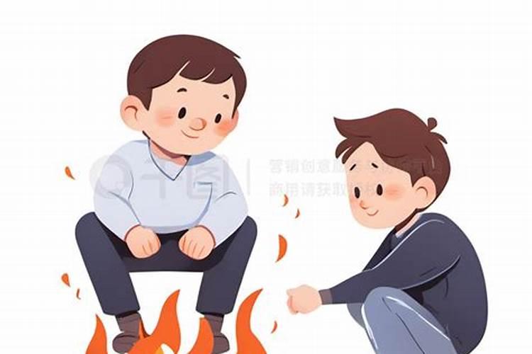 中元节父亲给儿子烧纸