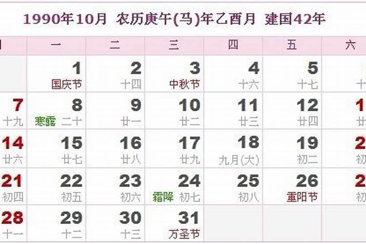 农历1990年10月13今年运势