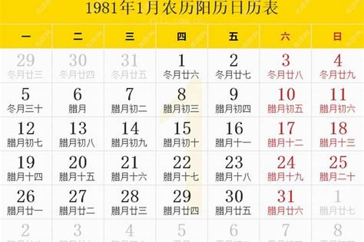 1981年阴历9月23出生运势