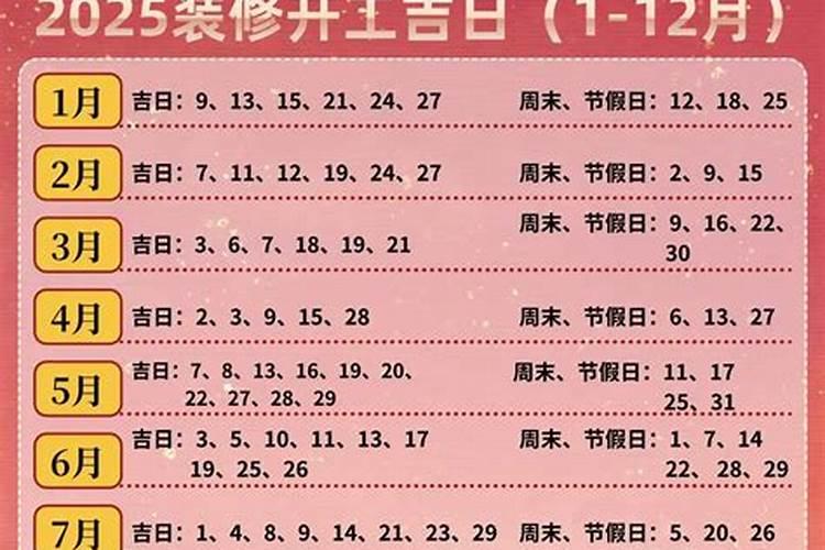 2026装修开工吉日