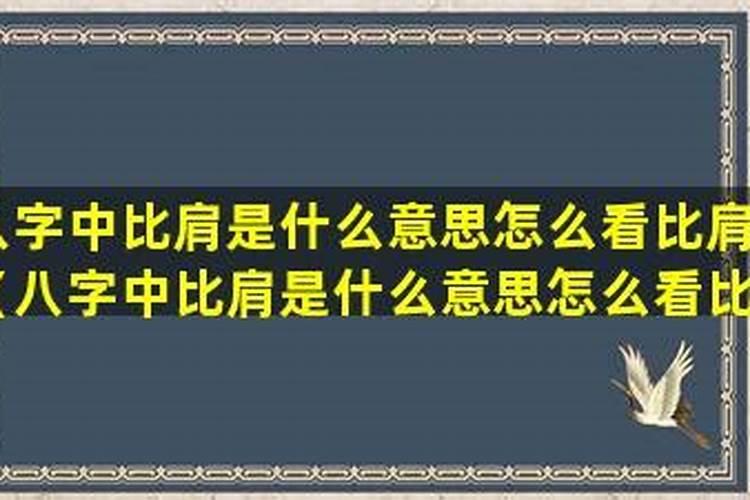 生辰八字中比肩是什么意思？