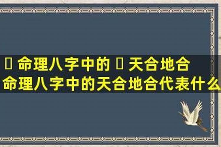 八字天合什么意思？