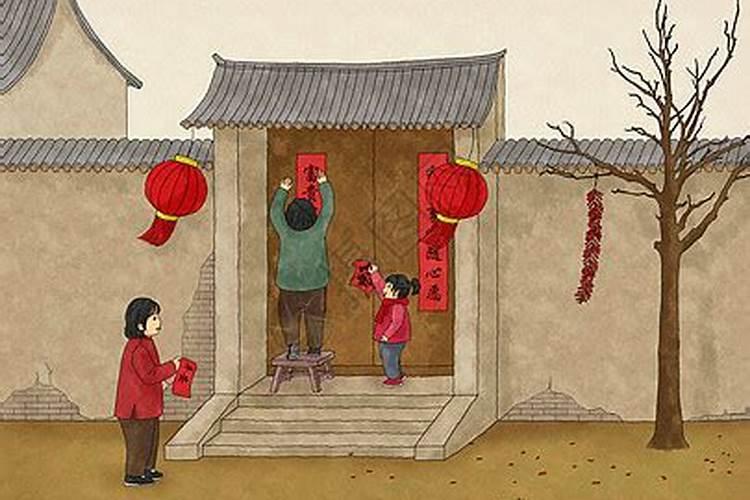春节习俗贴春联