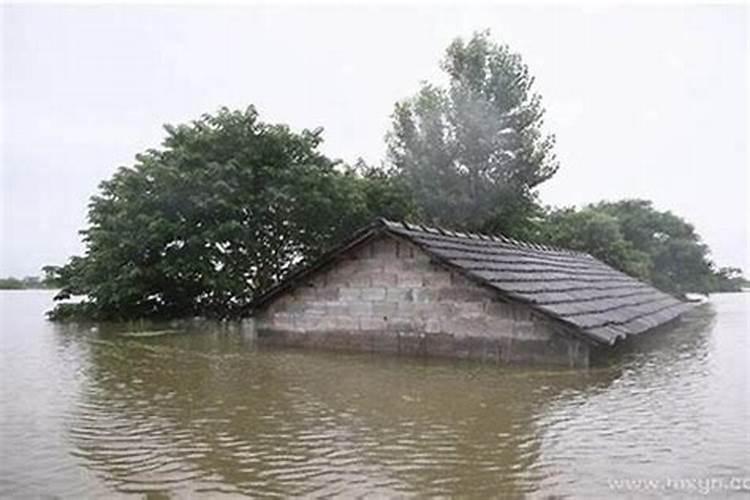 梦见洪水淹房子自己在屋里