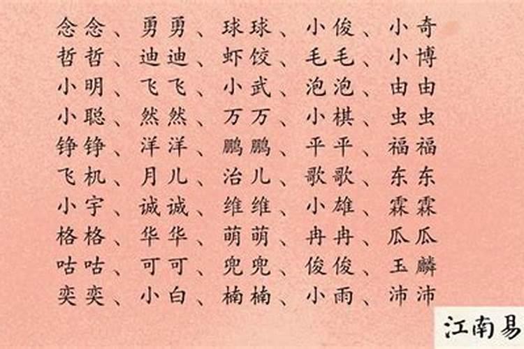 小名乳名100个