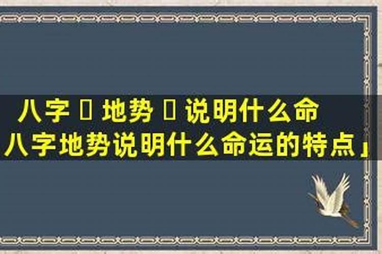八字中的地势说明什么？