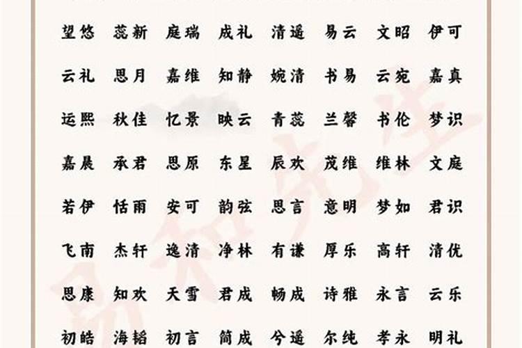 100个独特稀缺名字