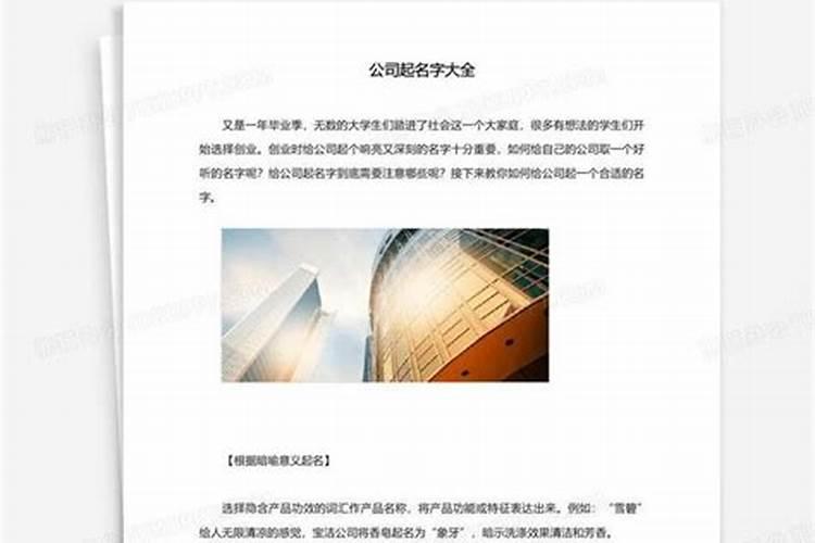 公司起名字