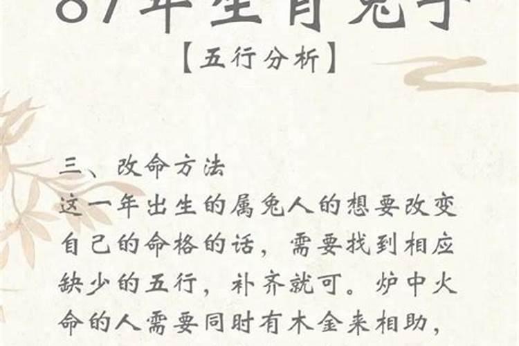 87年的男兔一生运势