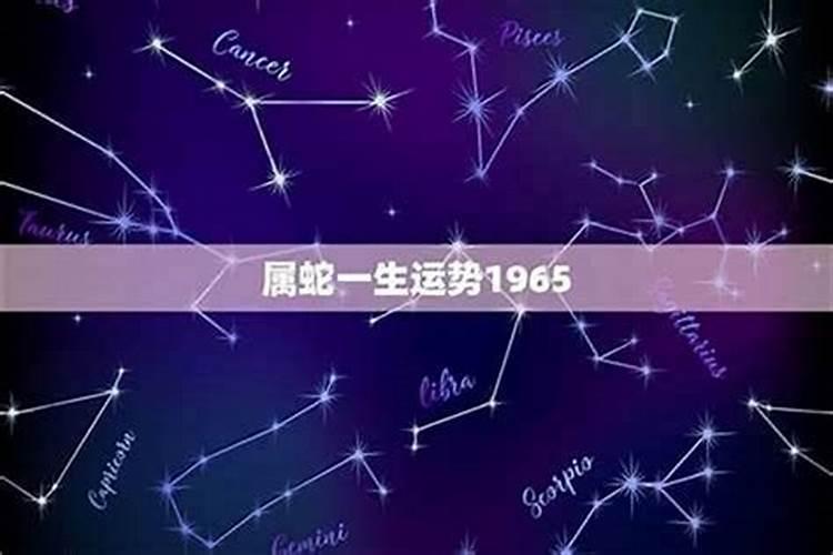 属蛇1965年出生今年运势如何？