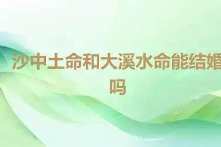 辰沙中土和寅大溪水合婚吗？