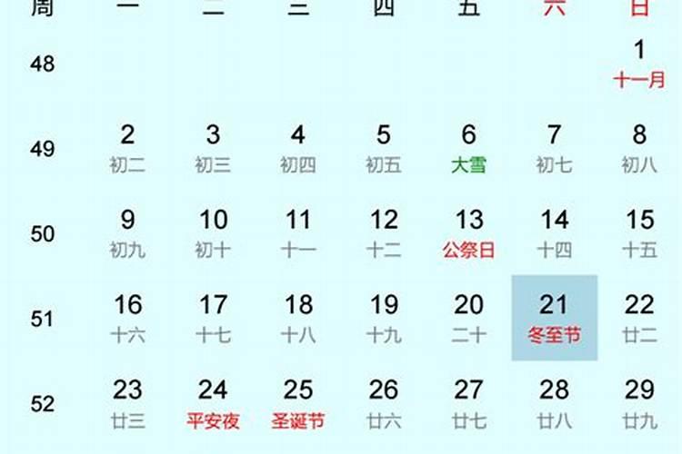 冬至在农历几月几日过年？
