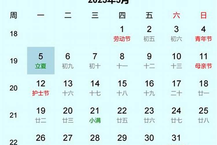 立夏是农历几月份？