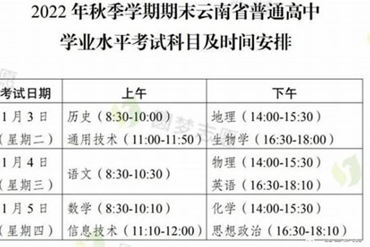 2025年运程高二会考时间