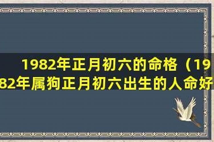 1982年正月初六出生的人运势