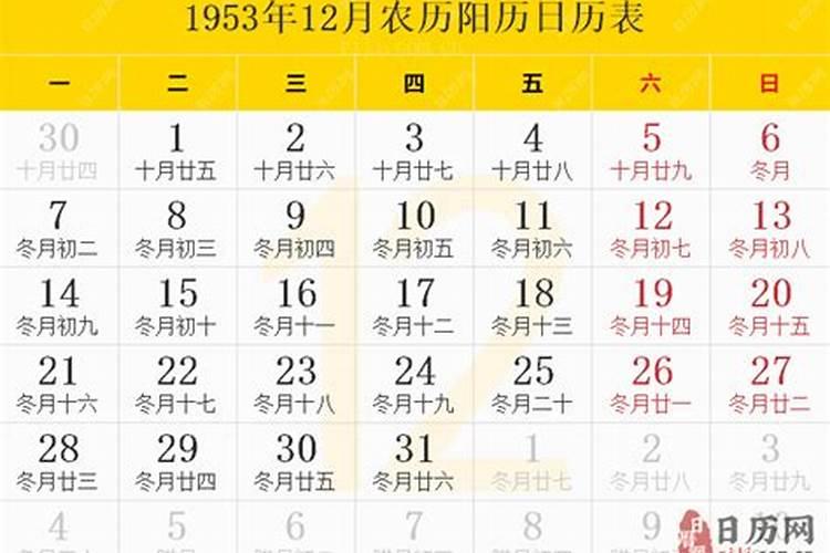 1953年农历腊月13日